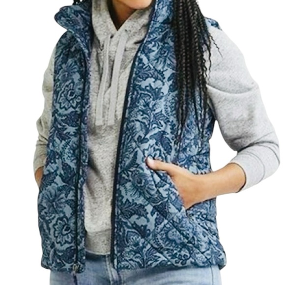 Vera Bradley Puffer Vest Fleece Lined Size Small Zipper Pockets Paisley Feminine - Picture 5 of 5